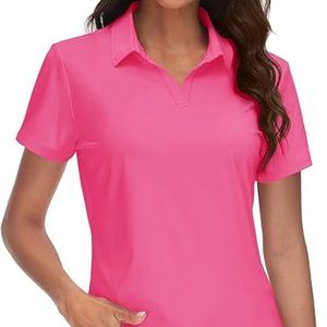 TACVASEN Women's V-Neck UPF 50+ Polo - Size XXL